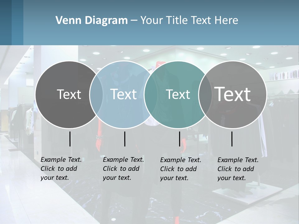 Two Mannequins Dressed In Black And White In A Clothing Store PowerPoint Template