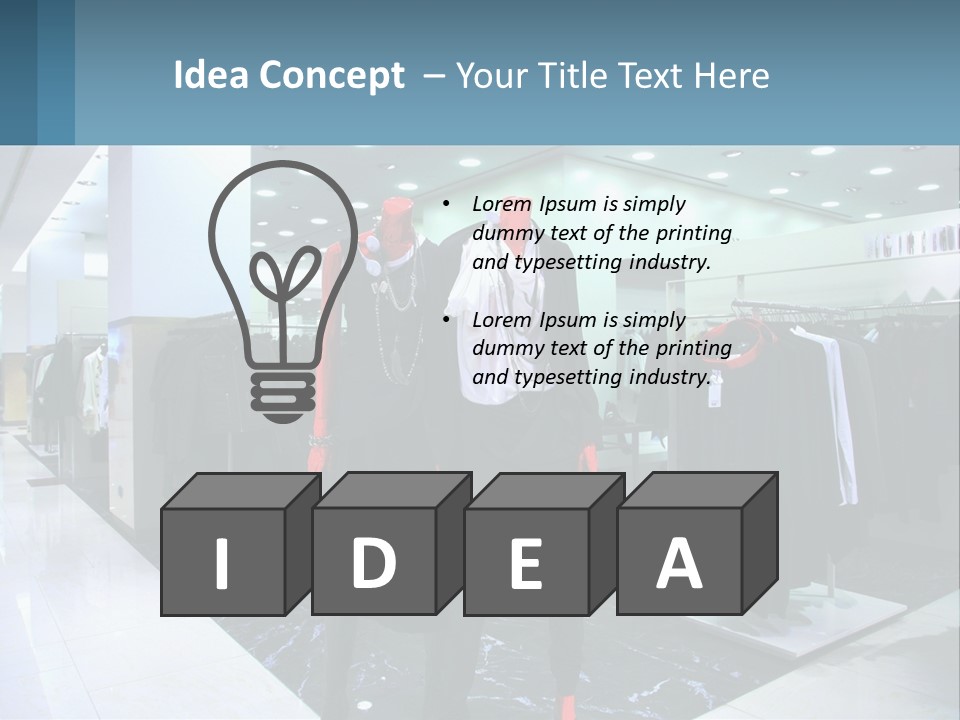 Two Mannequins Dressed In Black And White In A Clothing Store PowerPoint Template