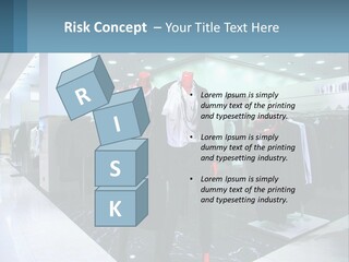 Two Mannequins Dressed In Black And White In A Clothing Store PowerPoint Template