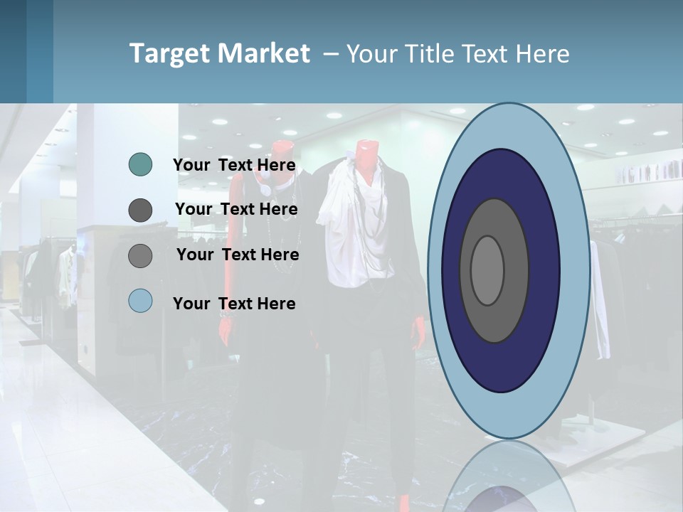 Two Mannequins Dressed In Black And White In A Clothing Store PowerPoint Template