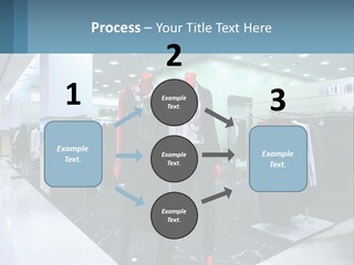 Two Mannequins Dressed In Black And White In A Clothing Store PowerPoint Template