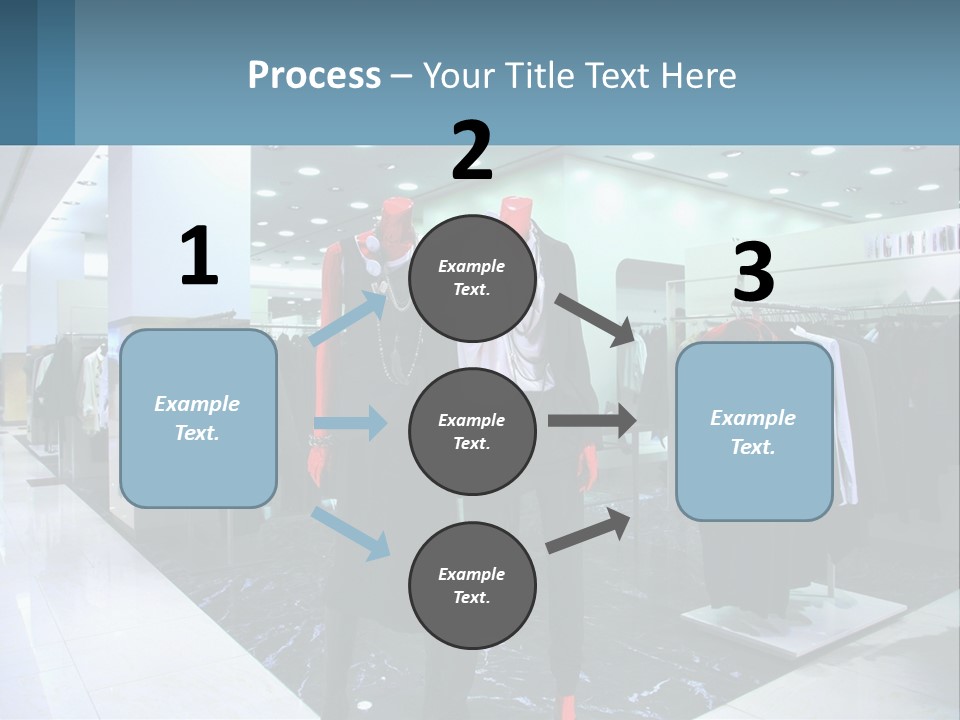Two Mannequins Dressed In Black And White In A Clothing Store PowerPoint Template