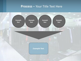Two Mannequins Dressed In Black And White In A Clothing Store PowerPoint Template