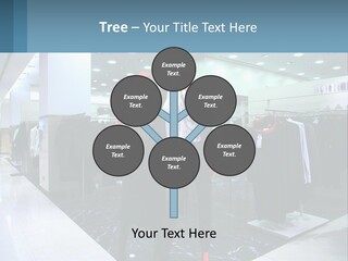 Two Mannequins Dressed In Black And White In A Clothing Store PowerPoint Template