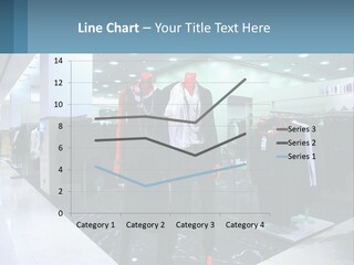 Two Mannequins Dressed In Black And White In A Clothing Store PowerPoint Template