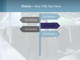 Two Mannequins Dressed In Black And White In A Clothing Store PowerPoint Template