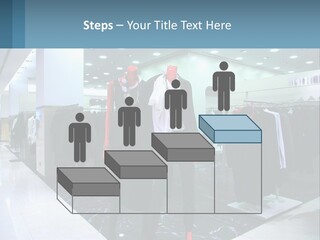 Two Mannequins Dressed In Black And White In A Clothing Store PowerPoint Template