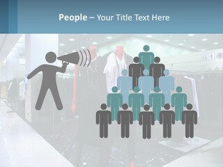 Two Mannequins Dressed In Black And White In A Clothing Store PowerPoint Template