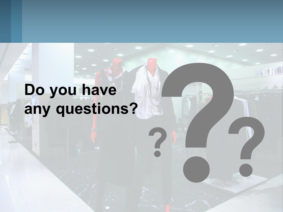 Two Mannequins Dressed In Black And White In A Clothing Store PowerPoint Template