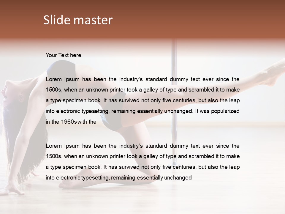 A Woman Is Doing A Yoga Pose On The Floor PowerPoint Template