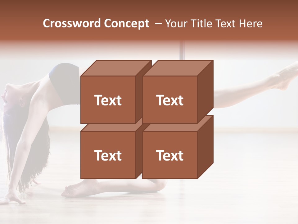 A Woman Is Doing A Yoga Pose On The Floor PowerPoint Template