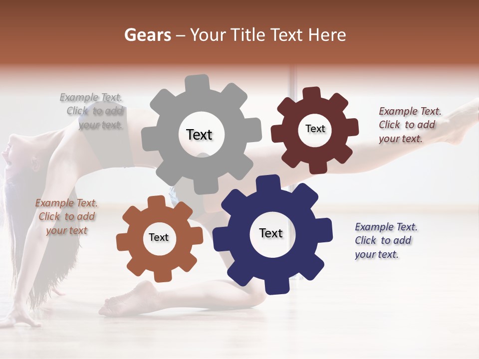 A Woman Is Doing A Yoga Pose On The Floor PowerPoint Template