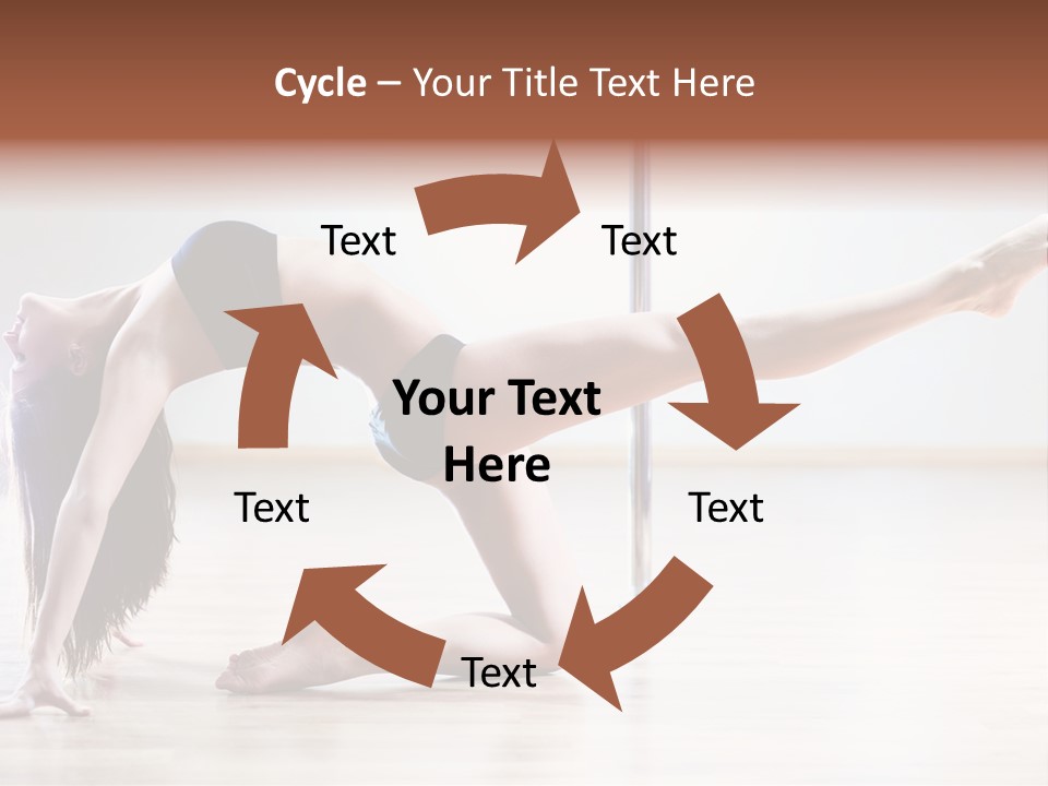 A Woman Is Doing A Yoga Pose On The Floor PowerPoint Template