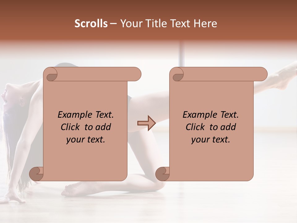 A Woman Is Doing A Yoga Pose On The Floor PowerPoint Template