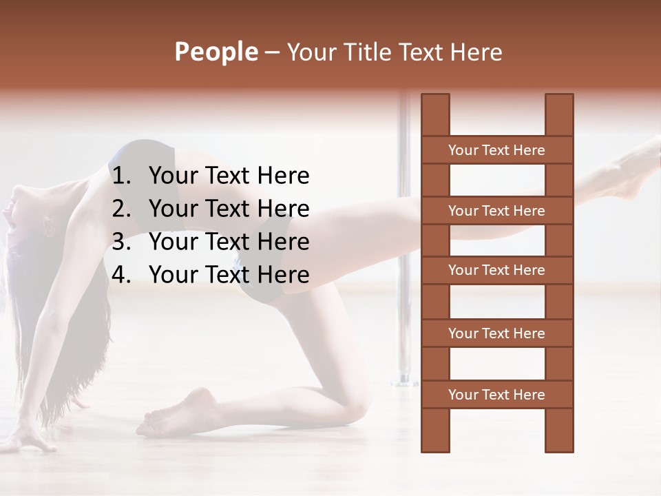 A Woman Is Doing A Yoga Pose On The Floor PowerPoint Template
