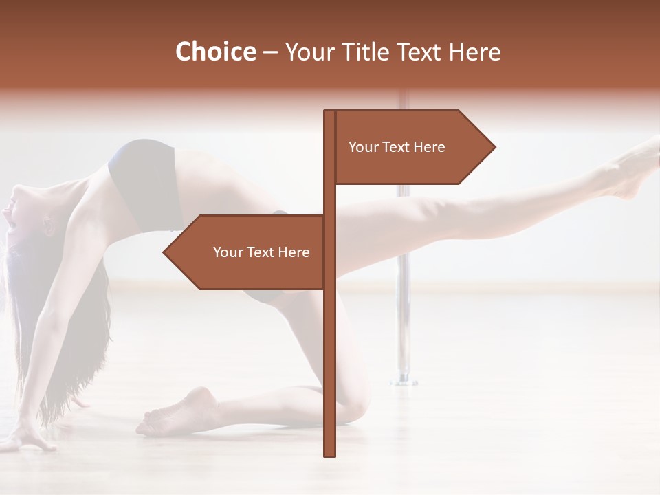 A Woman Is Doing A Yoga Pose On The Floor PowerPoint Template