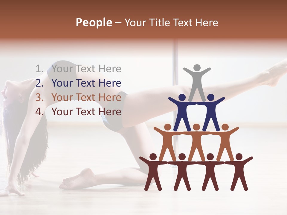 A Woman Is Doing A Yoga Pose On The Floor PowerPoint Template