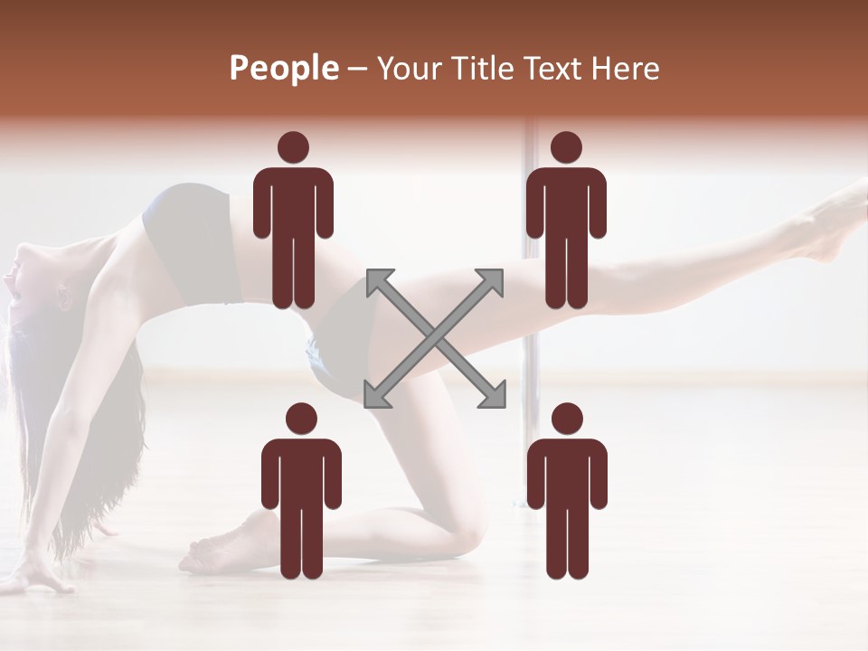 A Woman Is Doing A Yoga Pose On The Floor PowerPoint Template