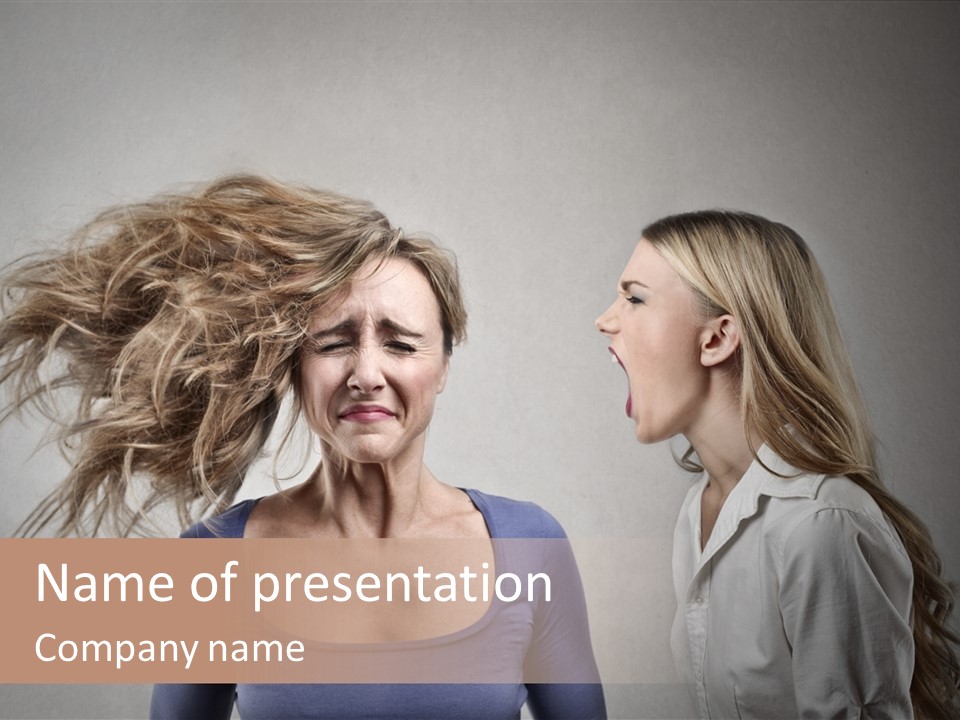 A Woman With Her Hair Blowing In The Wind PowerPoint Template