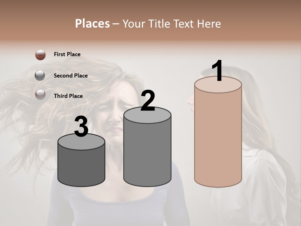 A Woman With Her Hair Blowing In The Wind PowerPoint Template