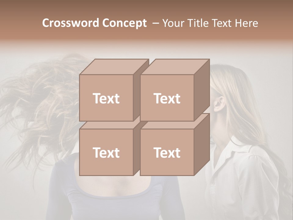 A Woman With Her Hair Blowing In The Wind PowerPoint Template