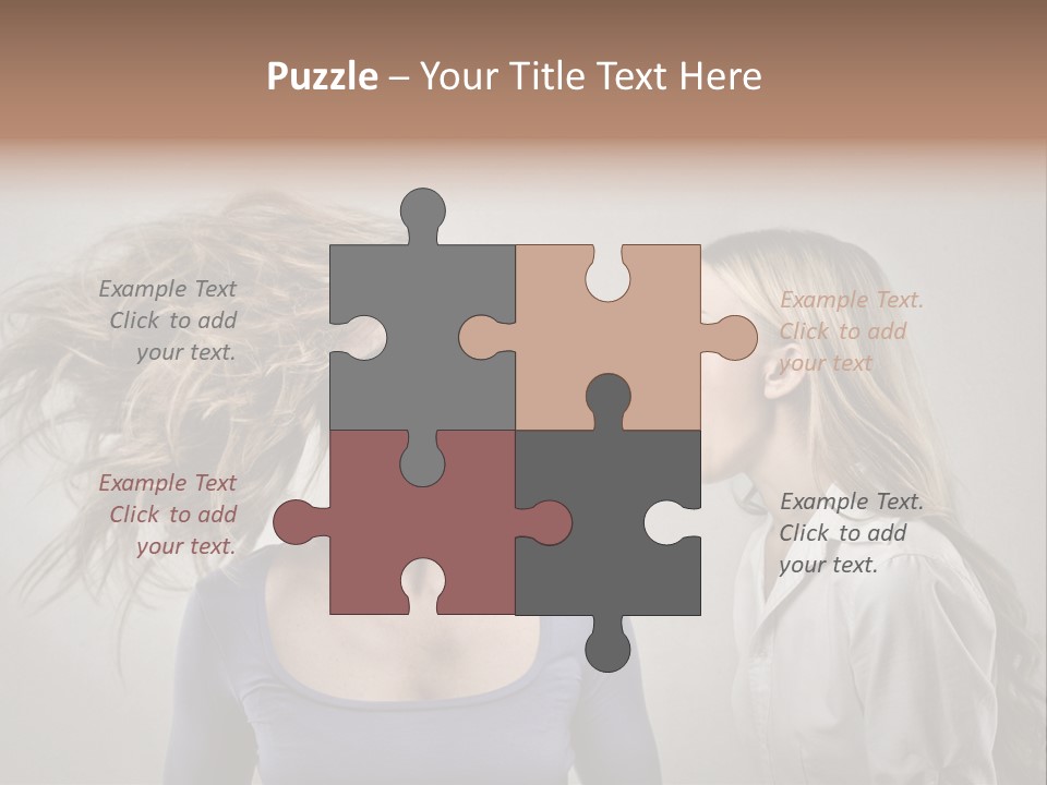 A Woman With Her Hair Blowing In The Wind PowerPoint Template