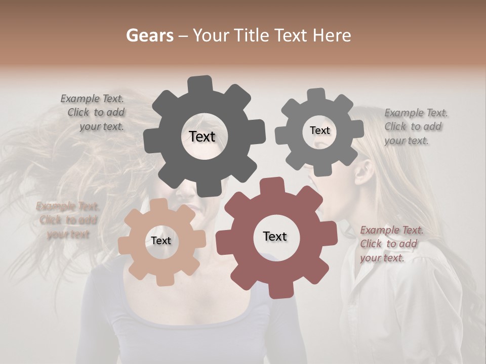 A Woman With Her Hair Blowing In The Wind PowerPoint Template