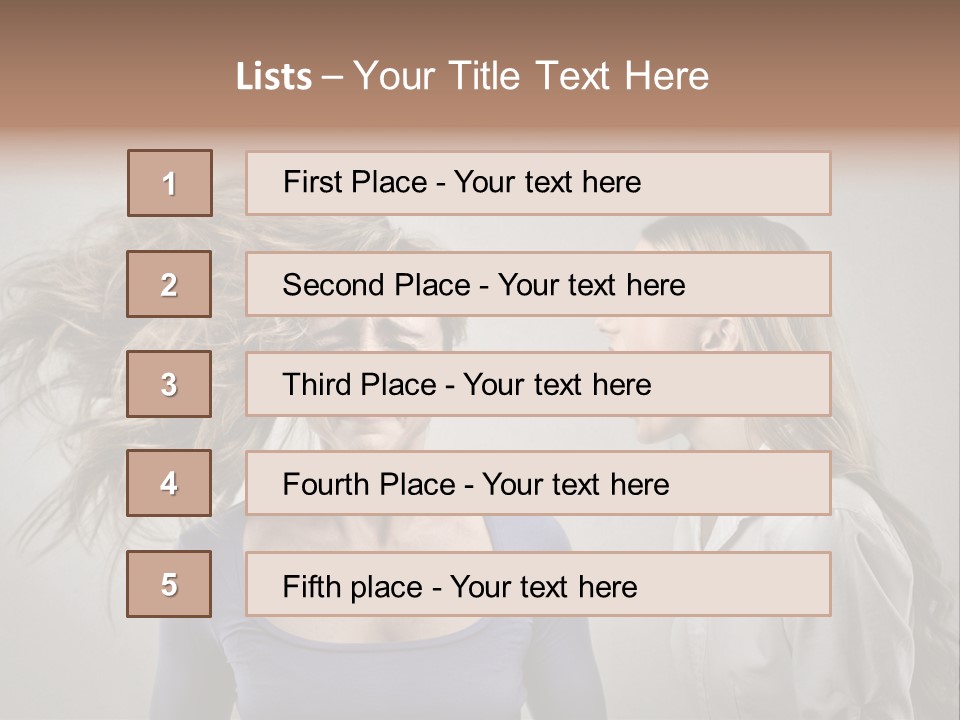 A Woman With Her Hair Blowing In The Wind PowerPoint Template