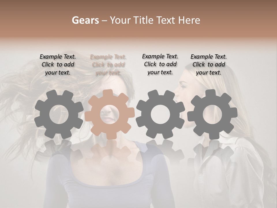 A Woman With Her Hair Blowing In The Wind PowerPoint Template