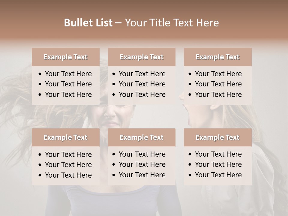 A Woman With Her Hair Blowing In The Wind PowerPoint Template