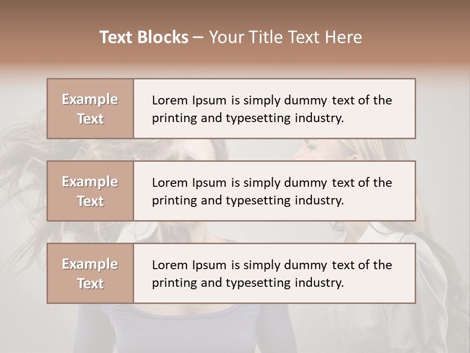 A Woman With Her Hair Blowing In The Wind PowerPoint Template