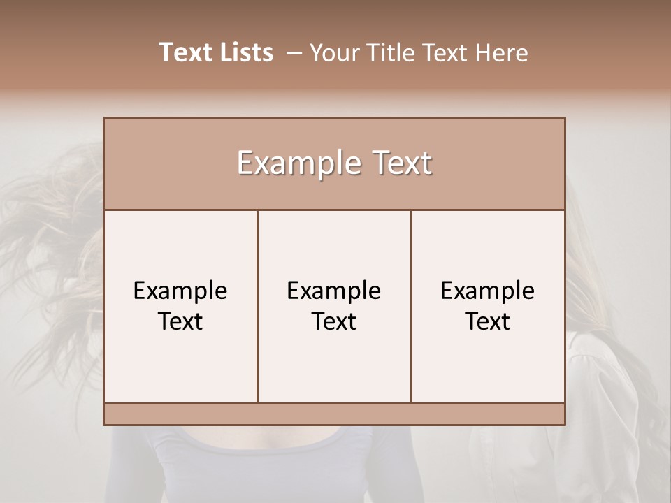 A Woman With Her Hair Blowing In The Wind PowerPoint Template