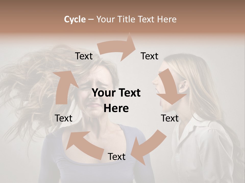 A Woman With Her Hair Blowing In The Wind PowerPoint Template