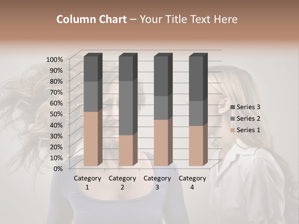 A Woman With Her Hair Blowing In The Wind PowerPoint Template