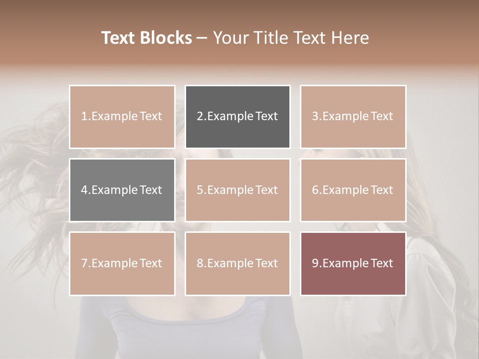 A Woman With Her Hair Blowing In The Wind PowerPoint Template