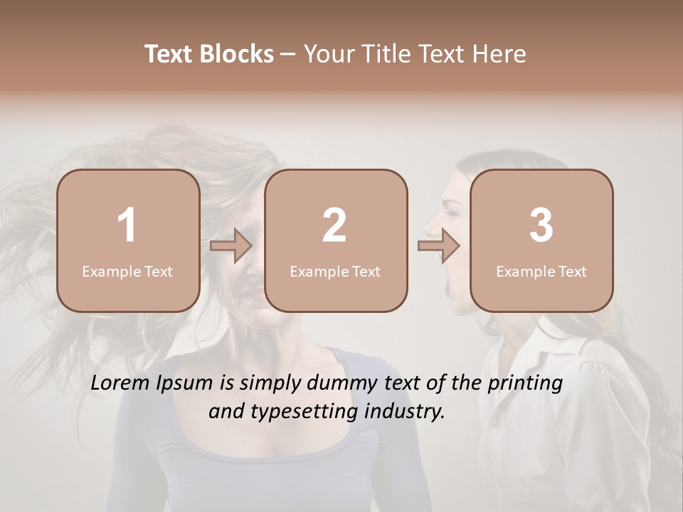 A Woman With Her Hair Blowing In The Wind PowerPoint Template