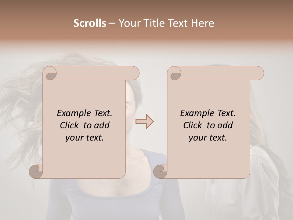 A Woman With Her Hair Blowing In The Wind PowerPoint Template