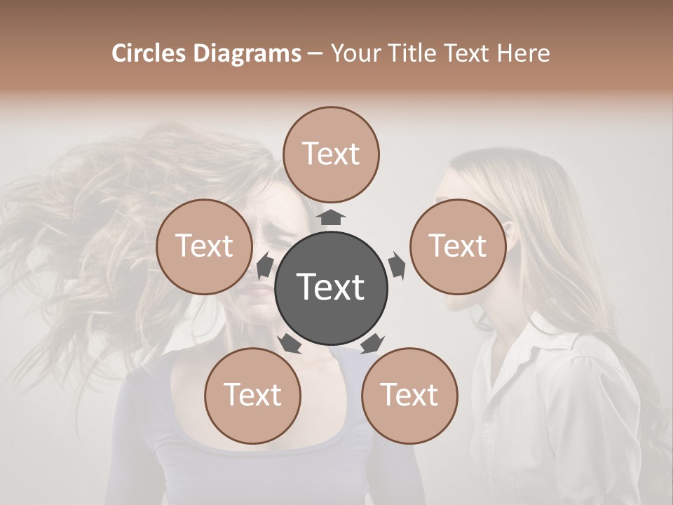 A Woman With Her Hair Blowing In The Wind PowerPoint Template