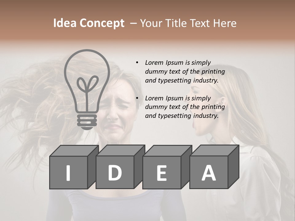 A Woman With Her Hair Blowing In The Wind PowerPoint Template