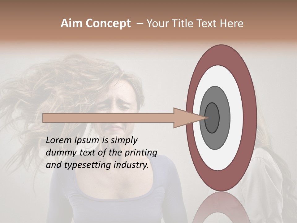 A Woman With Her Hair Blowing In The Wind PowerPoint Template