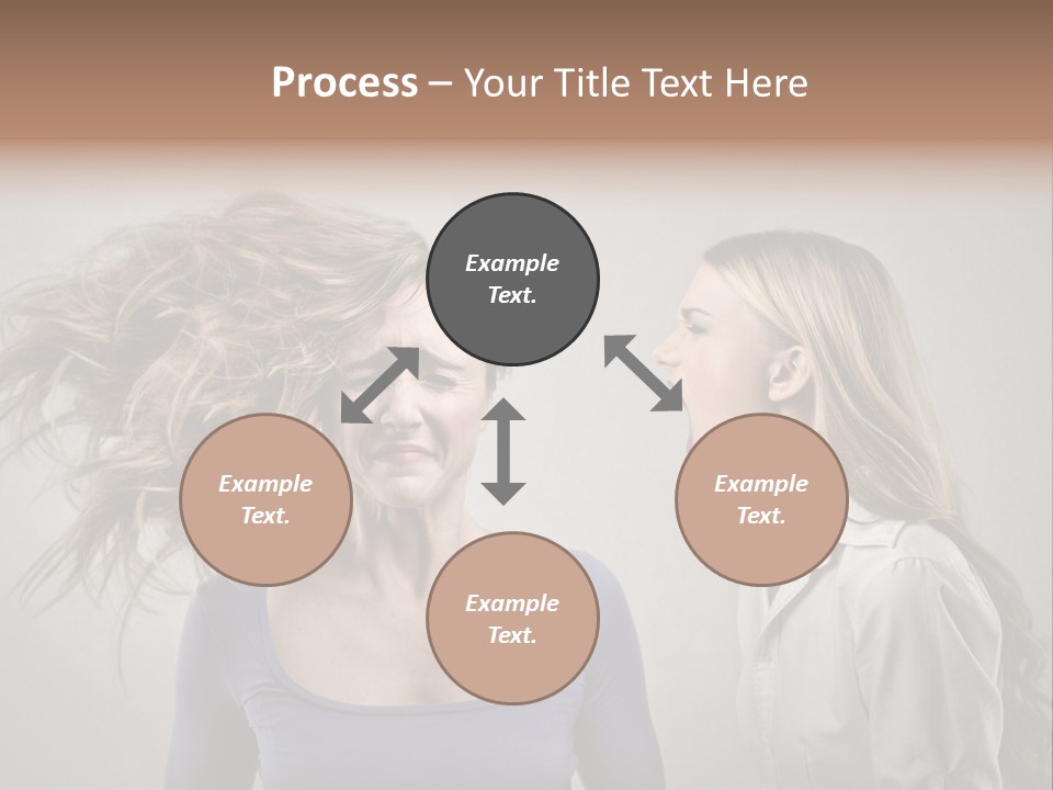 A Woman With Her Hair Blowing In The Wind PowerPoint Template