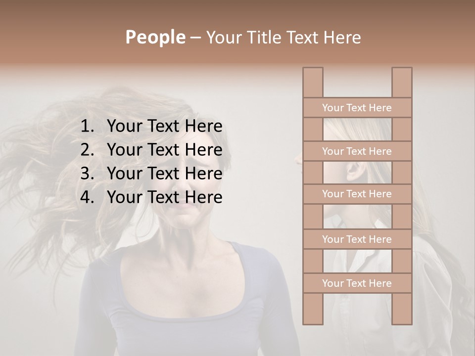 A Woman With Her Hair Blowing In The Wind PowerPoint Template