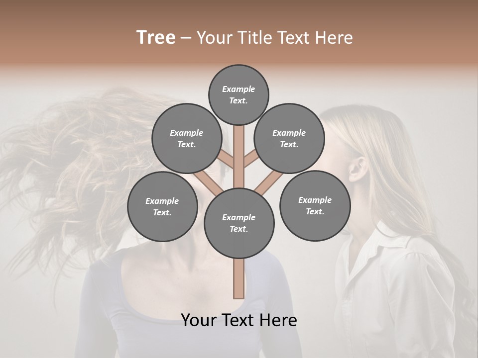 A Woman With Her Hair Blowing In The Wind PowerPoint Template