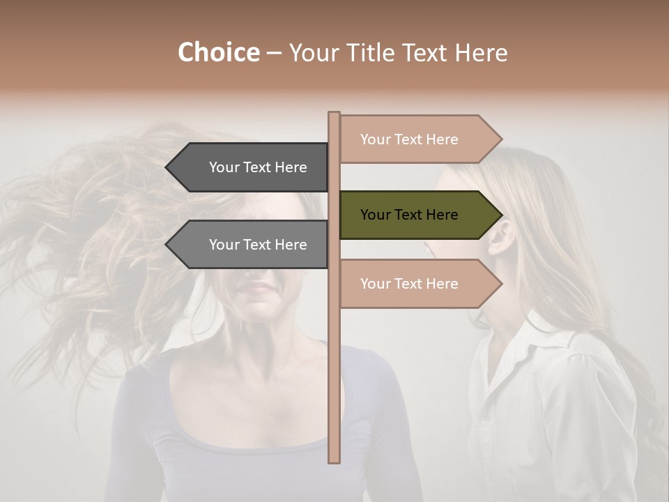 A Woman With Her Hair Blowing In The Wind PowerPoint Template