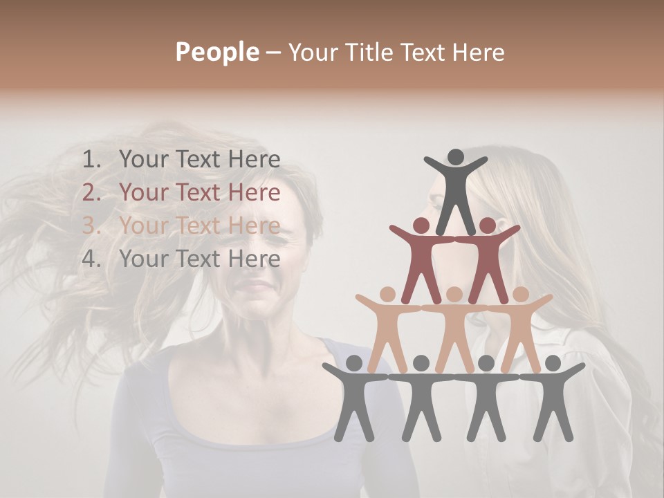 A Woman With Her Hair Blowing In The Wind PowerPoint Template