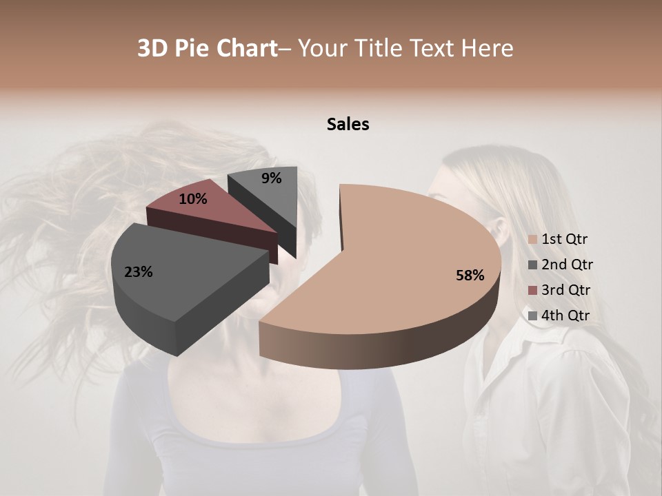 A Woman With Her Hair Blowing In The Wind PowerPoint Template