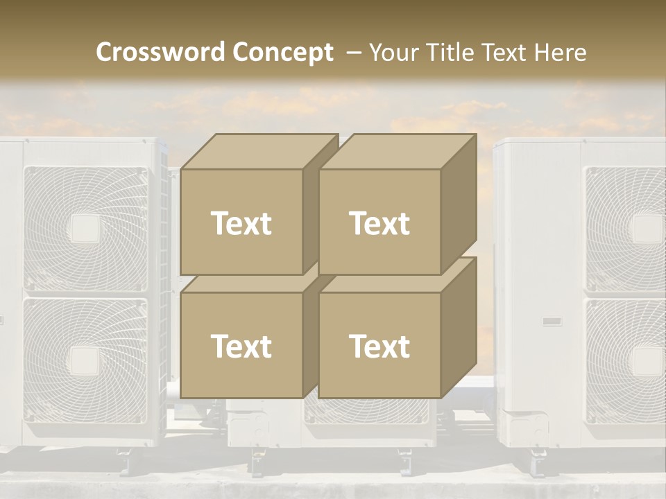 A Group Of Air Conditioners Sitting In Front Of A Cloudy Sky PowerPoint Template