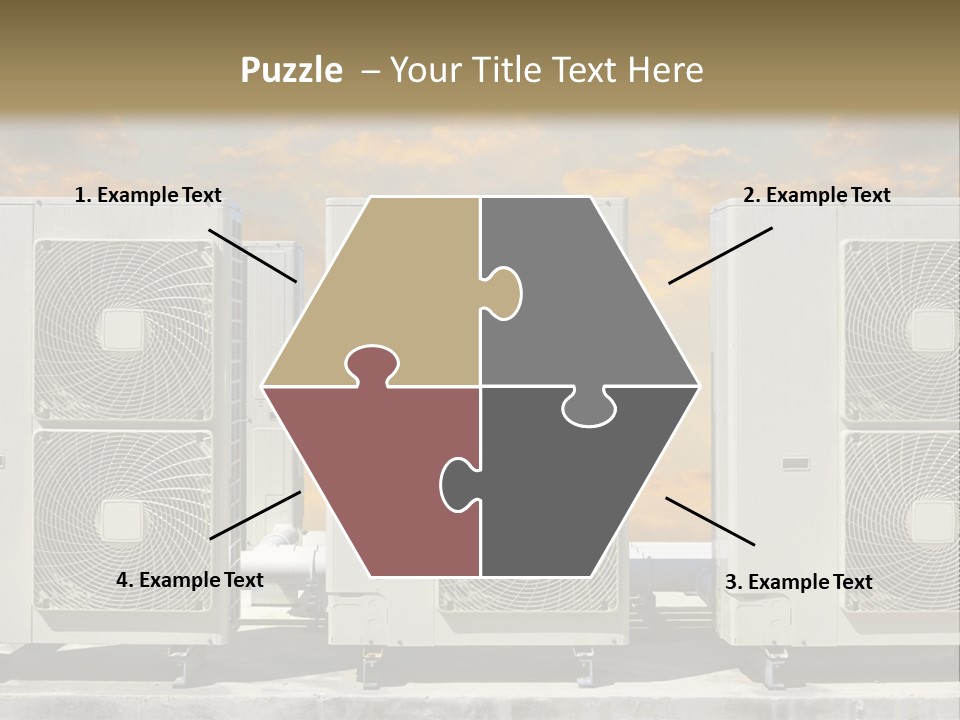 A Group Of Air Conditioners Sitting In Front Of A Cloudy Sky PowerPoint Template