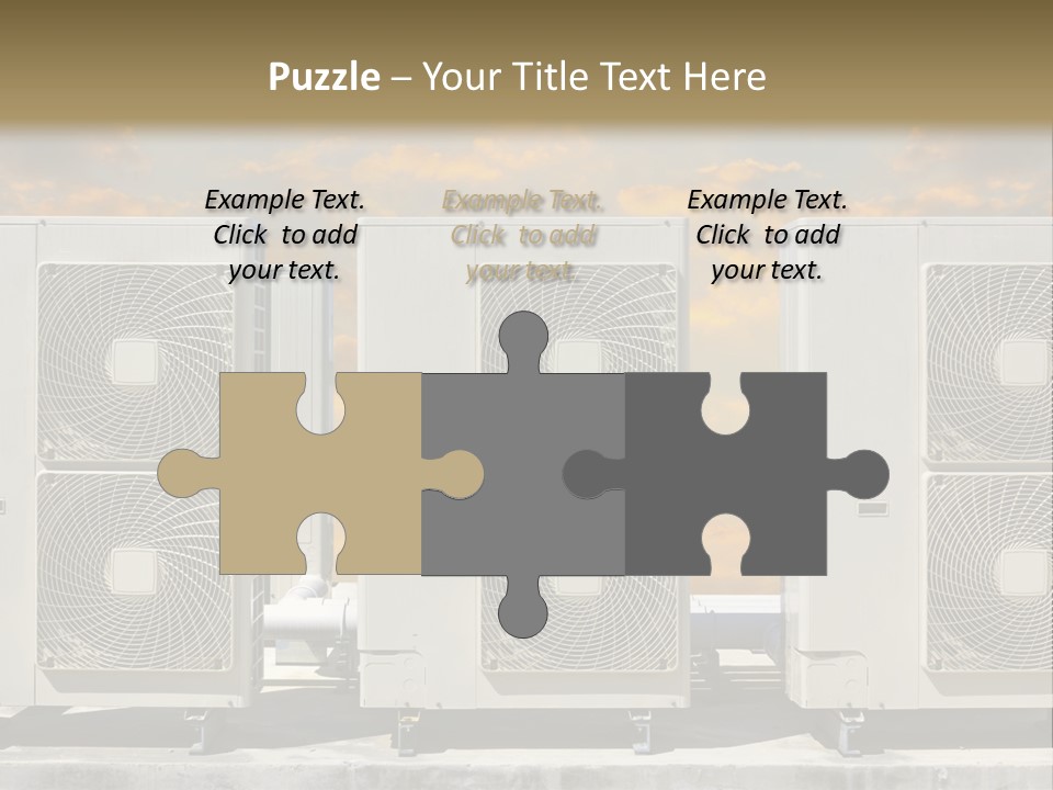 A Group Of Air Conditioners Sitting In Front Of A Cloudy Sky PowerPoint Template