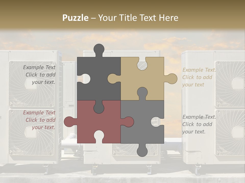 A Group Of Air Conditioners Sitting In Front Of A Cloudy Sky PowerPoint Template